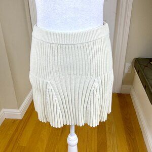 Reformation Cream Cotton Sweater Mini Skirt